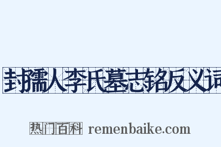 封孺人李氏墓志铭反义词是什么意思的图片